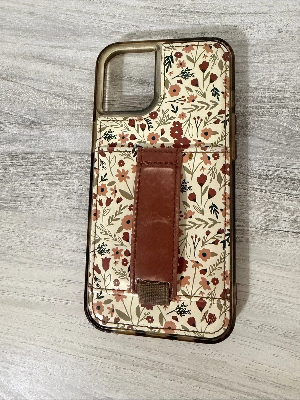Walli Cases Harvest Fields IPhone 16 Plus Phone Case Floral Brown Wallet Card